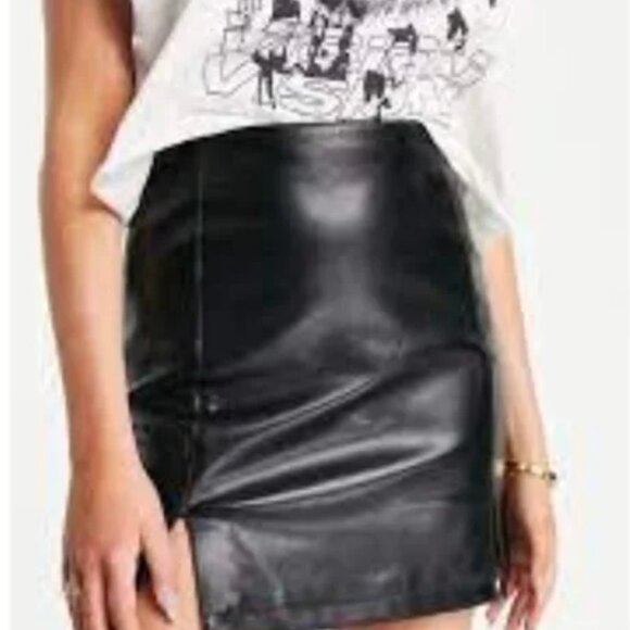 Vegan Leather Mini Skirt - Picture 5 of 14